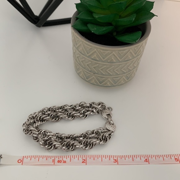 Monet double loop silver tone chain bracelet - Picture 7 of 9